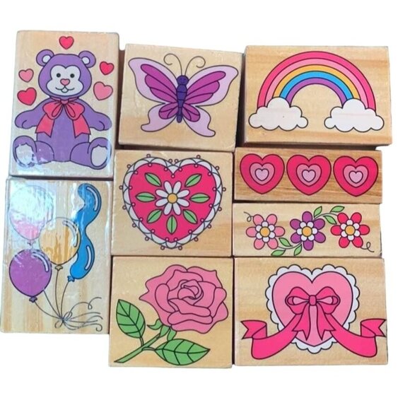 Melissa & Doug Hearts & Rainbow Rubber Stamp Set - Picture 1 of 3